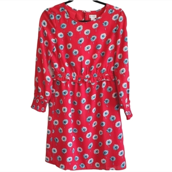 J.Crew Red Dandelion Floral Dress - Picture 2 of 15